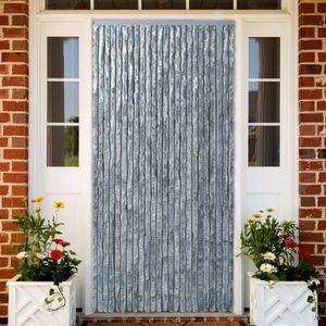 VidaXL Vliegengordijn 90x220 cm chenille wit en grijs