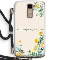 Gele bloemen: LG K10 (2016) Transparant Hoesje met koord