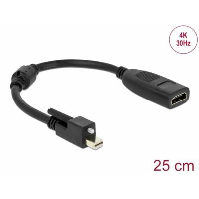 Delock 62640 Mini-displayport / HDMI Adapter [1x Mini-DisplayPort stekker - 1x HDMI-bus] Zwart