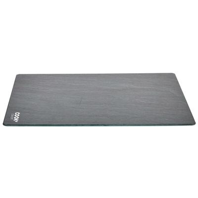 Cook Concept snijplank/serveerplank van glas - rechthoek - zwart marmer print - 40 x 30 cm