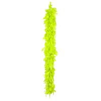 Boa kerstslinger met veren - neon groen - 180 cm - 50 gram - kerstversiering - thumbnail