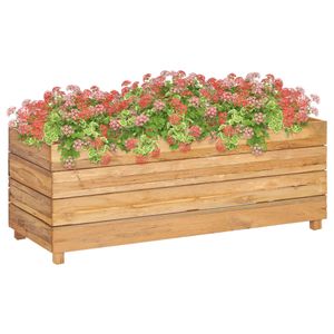 VidaXL Plantenbak verhoogd 100x40x38 cm gerecycled teakhout en staal
