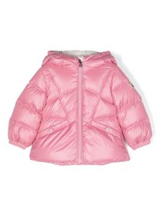 Moncler Enfant veste matelassée à patch logo - Rose