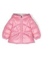 Moncler Enfant veste matelassée à patch logo - Rose