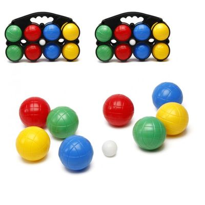 2x Jeu de boules sets gekleurd in draagtas