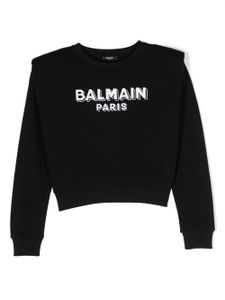 Balmain Kids sweat en coton à logo imprimé - Noir