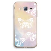 White butterfly: Samsung Galaxy J3 (2016) Transparant Hoesje