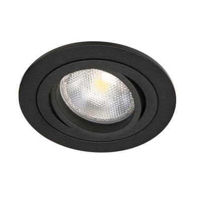 BR0009 LED-inbouwarmatuur Rond draai-/kantelbaar GU10-fitting Zwart