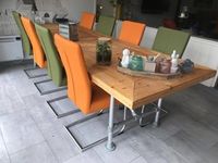 Set van 8 leren eetkamerstoelen - met sledepoot - diverse kleuren leer - Echt leer, Industrieel, ontdek de vele Leersoorten en Kleuren bij ShopX