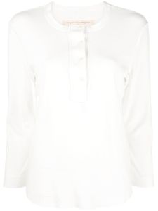 Raquel Allegra t-shirt à col tunisien - Blanc