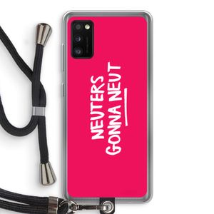Neuters (roze): Samsung Galaxy A41 Transparant Hoesje met koord