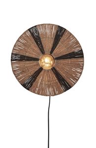 GOOD&MOJO Wandlamp 'Iguazu' Jute, 40cm, kleur Naturel/Zwart