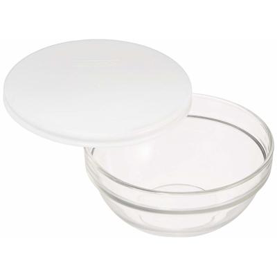 Glazen schaal/kom met deksel - dia 20 cm - Sla/salade serveren - Schalen/kommen van glas