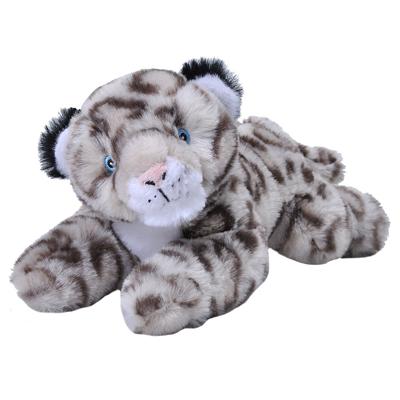 Pluche knuffel sneeuw luipaard - zachte stof - grijs - 25 cm - Dieren knuffels - Cadeau