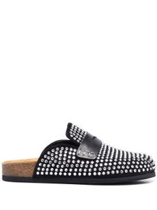 JW Anderson chaussons en cuir à ornements strassés - Noir