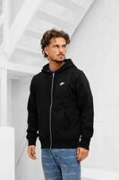 Nike Sportswear Club Full-Zip Fleece Hoodie Heren Zwart - Maat S - Kleur: Zwart | Soccerfanshop