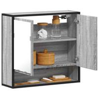 Badkamerspiegelkast 65x20x60 cm bewerkt hout grijs sonoma eiken
