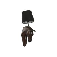 Muurlamp Home ESPRIT Zwart Donkerbruin Koloniaal Paard 220 V 18 x 21,5 x 50,5 cm (2 Stuks)