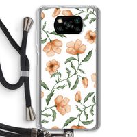 Peachy flowers: Xiaomi Poco X3 Pro Transparant Hoesje met koord