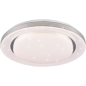 LED Plafondlamp - Plafondverlichting - Trion Atras - 21W - Aanpasbare Kleur - Afstandsbediening - Dimbaar - Sterlicht - Rond - Mat Wit - Kunststof