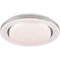 LED Plafondlamp - Plafondverlichting - Trion Atras - 21W - Aanpasbare Kleur - Afstandsbediening - Dimbaar - Sterlicht - Rond - Mat Wit - Kunststof