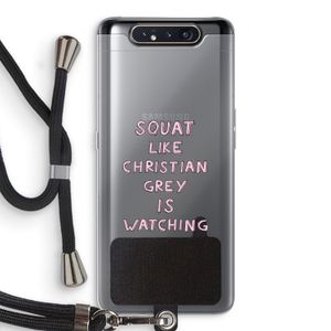 Christian Grey: Samsung Galaxy A80 Transparant Hoesje met koord