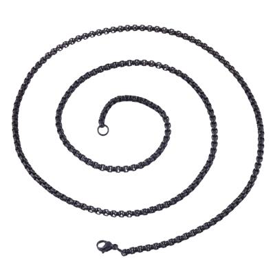 LGT Jewels schakel ketting Edelstaal Venetiaans Zwart - 2mm - 56cm