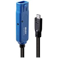 LINDY USB-kabel USB 3.2 Gen1 USB-A bus, USB-C stekker 8.00 m Zwart/blauw 43381 - thumbnail