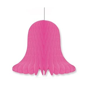 1x Kerstversiering fuchsia kerstklokken lampionnen 30 cm