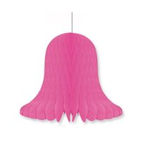 1x Kerstversiering fuchsia kerstklokken lampionnen 30 cm