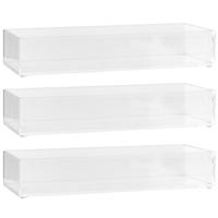 Set van 3x stuks 5five make-up houder box - 25 x 9.5 x 5 cm - transparant kunststof - organizer bakj