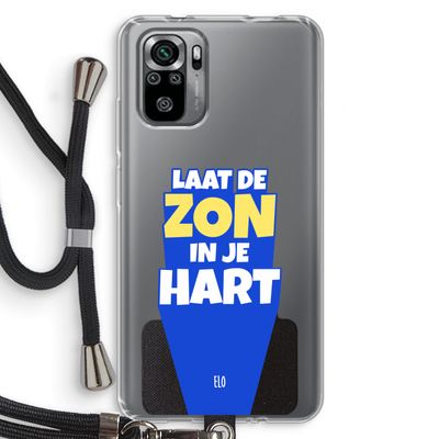 Laat de zon in je hart: Xiaomi Redmi Note 10S Transparant Hoesje met koord