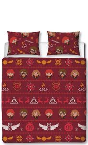 Harry Potter iconen Dekbedovertrek tweepersoons rood 200 x 200 cm