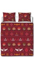 Harry Potter iconen Dekbedovertrek tweepersoons rood 200 x 200 cm