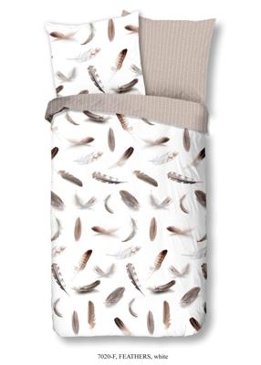 Good Morning Dekbedovertrek "veren" - Wit - (200x200 cm) - Katoen Flanel Good Morning Dekbedovertrek "veren" - Wit - (200x200 cm) - Katoen Flanel