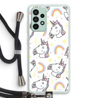 Rainbow Unicorn: Samsung Galaxy A52s 5G Transparant Hoesje met koord