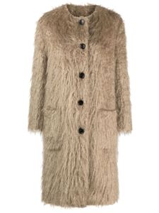 Gucci manteau en mohair mélangé à boutonnière - Tons neutres