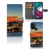 Motorola Moto G10 | G20 | G30 | Telefoonhoesje | Met pasjeshouder | Olifanten