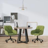 Eetkamerstoelen draaibaar 2 st fluweel lichtgroen