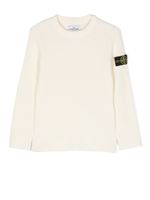 Stone Island Junior pull en laine à patch logo - Tons neutres - thumbnail