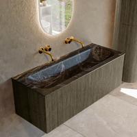 Badmeubel Mondiaz Kurve-Dlux | 120 cm cm | Meubelkleur Shadow | Wastafelkleur Lava | Solid surface | Wasbak midden spoelbak | Zonder kraangat(en)