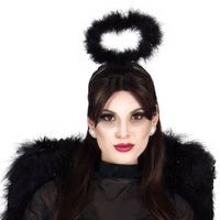 Diadeem engel - halo - zwart - meisjes/dames - Halloween/Carnaval thema - Verkleedhoofddeksels - thumbnail