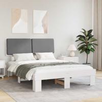 Bedframe met Gevoerd Hoofdgedeelte Lichtgrijs 160 x 200 cm