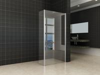 Wiesbaden Zijpaneel 30 x 200 cm met hoekprofiel voor inloopdouche chroom met 10 mm NANO helder glas