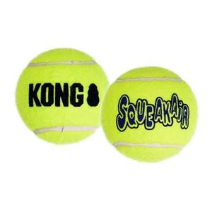 Kong squeakair tennisbal geel met piep (MEDIUM 6,5 CM 3 ST)