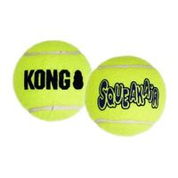 Kong squeakair tennisbal geel met piep (MEDIUM 6,5 CM 3 ST) - thumbnail