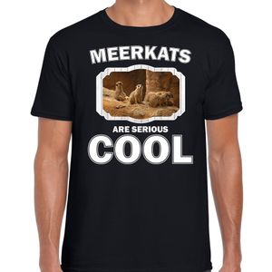 T-shirt meerkats are serious cool zwart heren - stokstaartjes/ stokstaartje shirt