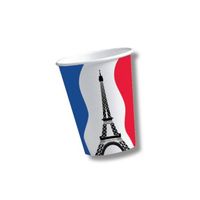 10x stuks Papieren Frankrijk thema feest bekers - Feestbekertjes - thumbnail