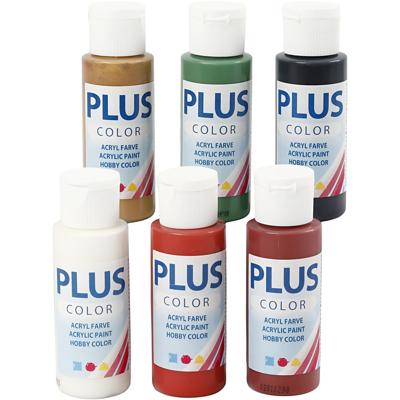 Plus Color acrylverf, kerst verf, 6x60 ml/ 1 doos