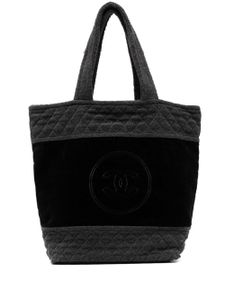 CHANEL Pre-Owned sac cabas Vanity en tissu éponge CC (2018) - Noir